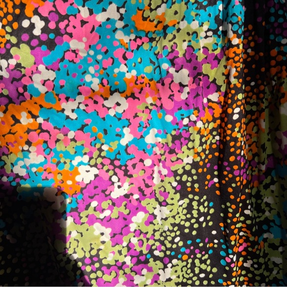 Vintage Y2K Polka Dot Black & Colorful Modest Lightweight Dress 3/4 Sleeves Sz M - Picture 13 of 14